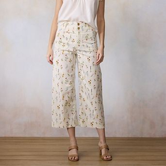 Petite LC Lauren Conrad Super High Rise Wide Leg Crop Pants