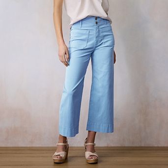 Petite LC Lauren Conrad Super High Rise Wide Leg Crop Pants