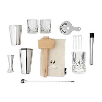17 pc Stainless Steel Barware Set in Silver Viski®