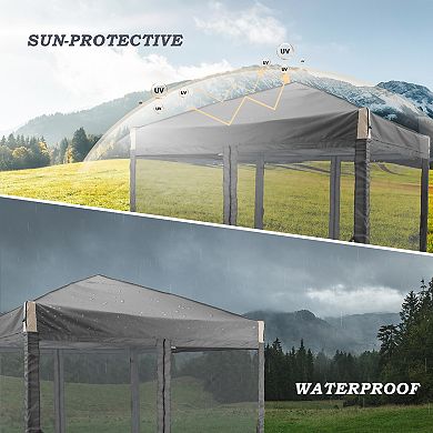 Aoodor Pop Up Canopy Tent with Removable Mesh Sidewalls