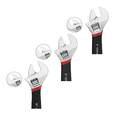 MAXPOWER Adjustable Wrench Set (6in, 8in, 10in), Double Dipped, 3PCS