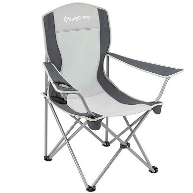 KingCamp Lightweight Folding Outdoor Camping Chair with Cupholder, Black/Grey