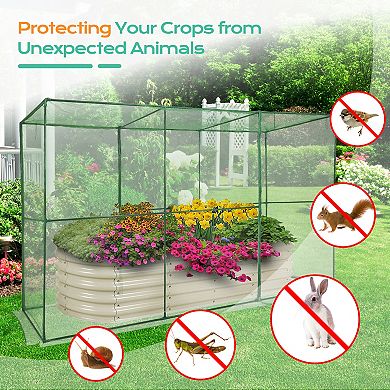 Aoodor 12' x 4' x 6' Crop Cage Plant Protection Netting Tent with Zipper