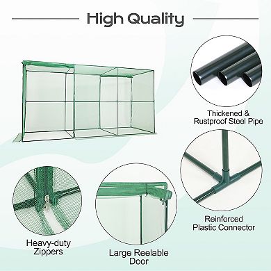 Aoodor 12' x 4' x 6' Crop Cage Plant Protection Netting Tent with Zipper