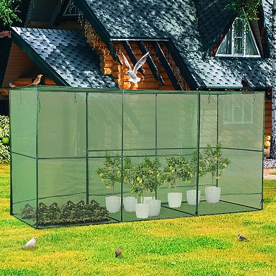 Aoodor 12' x 4' x 6' Crop Cage Plant Protection Netting Tent with Zipper