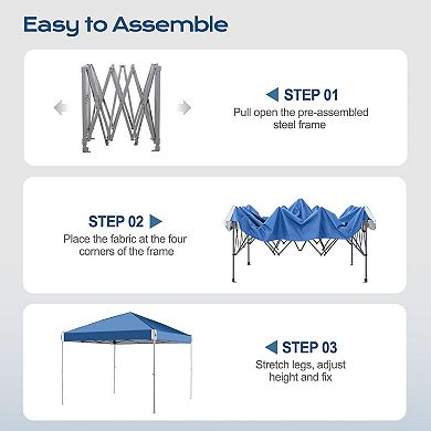 Aoodor 12'x12' Pop Up Canopy Tent with Roller Bag, Portable Instant Shade Canopy