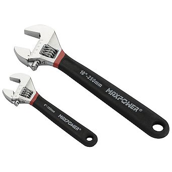 MAXPOWER Adjustable Wrench Set (6 in 10in), Double Dipped, 2 pc