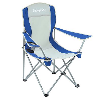 KingCamp Lightweight Folding Outdoor Camping Chair with Cupholder, Blue/Grey
