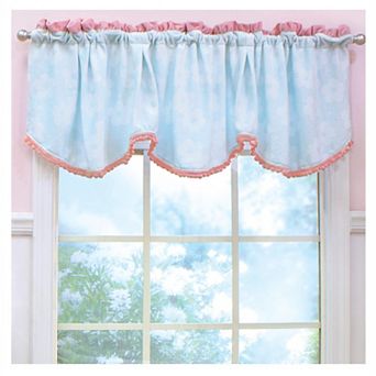 Aqua and Pink Plush Window Valance, 1 Pack