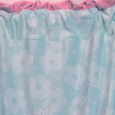 Aqua and Pink Plush Window Valance, 1 Pack