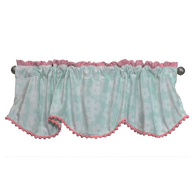 Aqua and Pink Plush Window Valance, 1 Pack