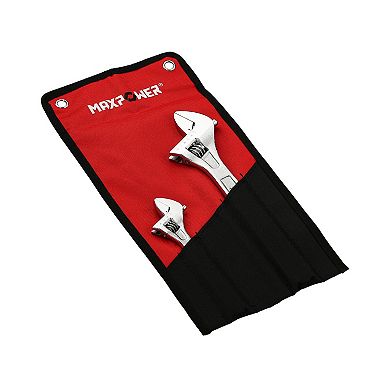 MAXPOWER Heavy Duty Adjustable Wrench Set (6in, 10in), CR-V, 2PCS
