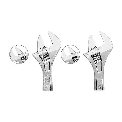 MAXPOWER Heavy Duty Adjustable Wrench Set (6in, 10in), CR-V, 2PCS