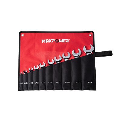 MAXPOWER Double Open-End Wrench Set (6mm - 32mm), Metric, 10PCS