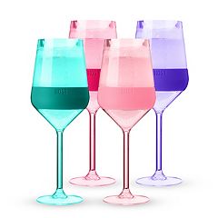 Juvale Stemmed Wine Glasses, Set of 4 for Housewarming Gift, Anniversary,  Wedding (4.5 oz)