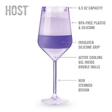 Wine FREEZE Stemmed in Tinted Set (set of 4) by HOST