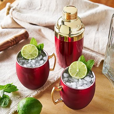 Red Mule Mug & Cocktail Shaker Gift Set by Twine Living (Set of 3)