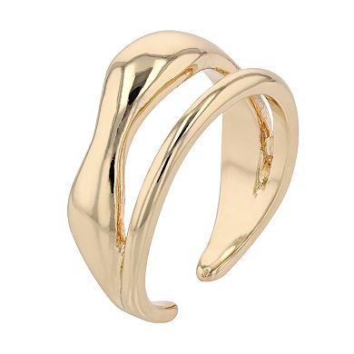 PANNEE BY PANACEA Sculptural Double-Layer Adjustable Ring