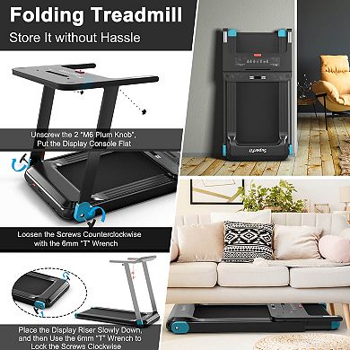 Folding Electric Compact Walking Treadmill with APP Control Speaker