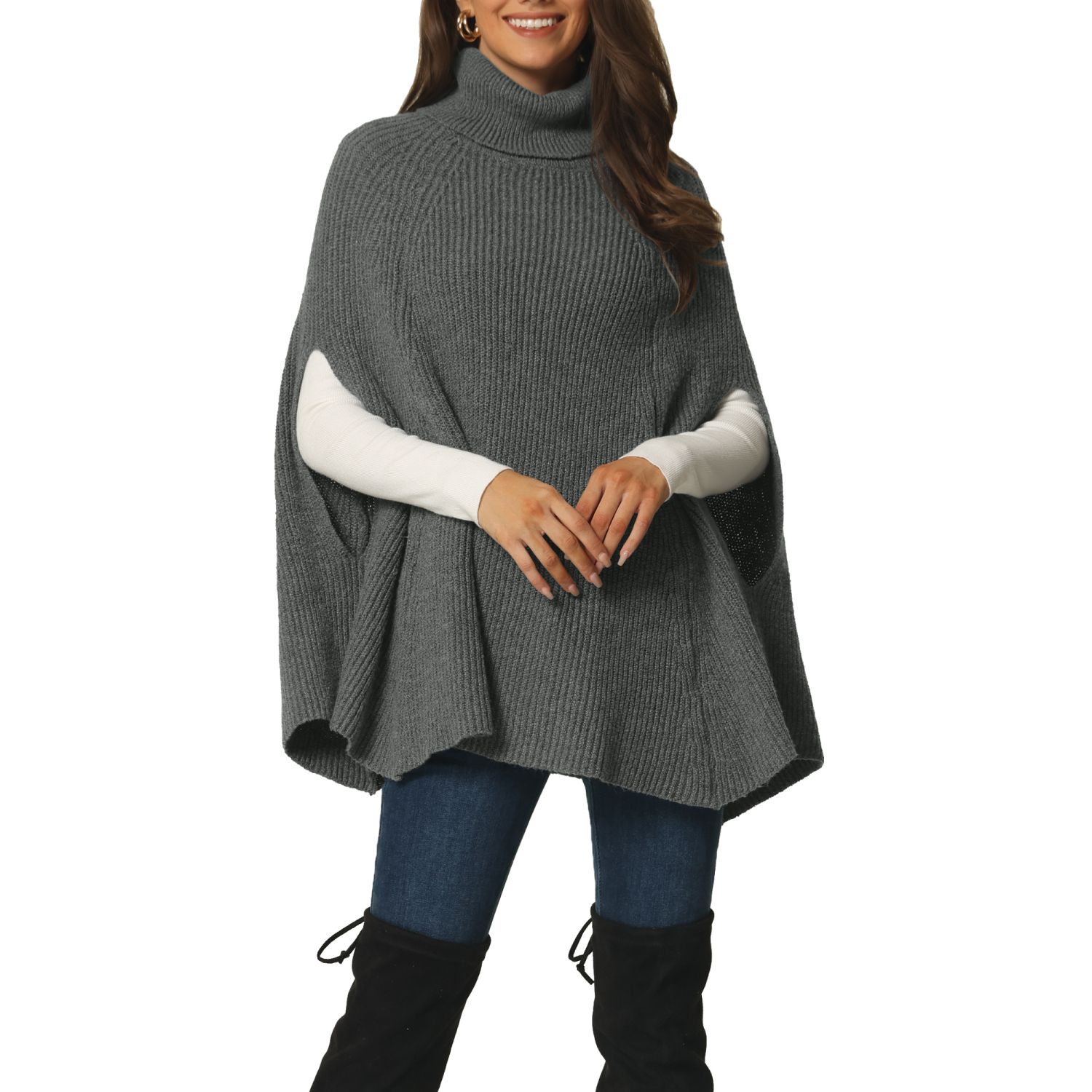 Long sleeve cape sweater best sale