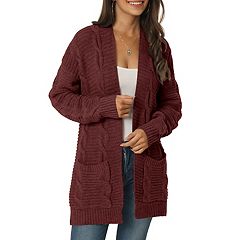 MISSKY Women's Casual Cardigan Long Sleeve Knit Button Sweater Jacket with  Pockets Army Green S at  Women's Clothing store