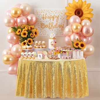 Polyester Sequin Dining Room Parties Dances Round Tablecloth 1 pc 71" X 71"