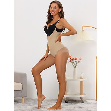 Women's Mesh Tummy Control Slimming Sculpting Adjustable Straps Open Bust Full Shapewear