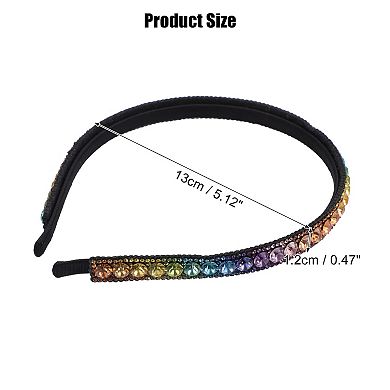 Rhinestone Headband Bling Padded Hairband Sparkle Multicolor 0.47 Inch Wide
