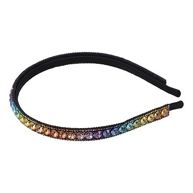 Rhinestone Headband Bling Padded Hairband Sparkle Multicolor 0.47 Inch Wide