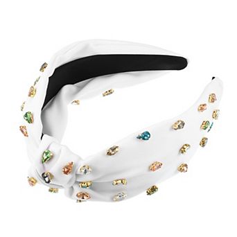 Rhinestone Retro Knotted Headband Non-slip Wide for Girl 5.24"x1.22"