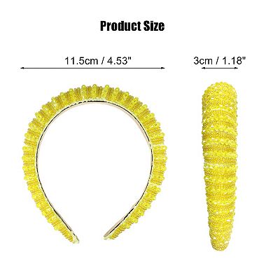 Crystal Headband Rhinestone Hairband for Women 1.2 Inch Wide