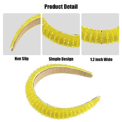 Crystal Headband Rhinestone Hairband for Women 1.2 Inch Wide