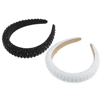 2 pc Women Rhinestone Headband Bejewelled Hairband for Girl Ladies