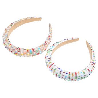 2 pc Women Rhinestone Headband Bejewelled Hairband for Girl Ladies