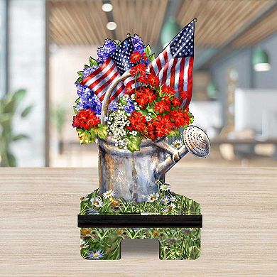 American Freedom Cell Phone Stand Wood Mobile Holder Organizer