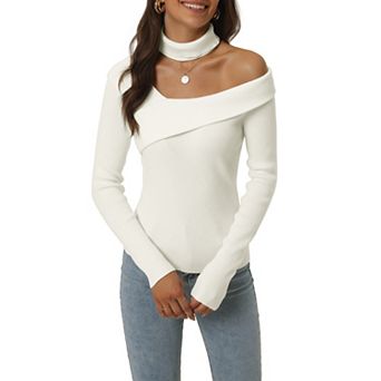 Women's Long Sleeve V Neck Chocker Slim Fit Sweater Tops