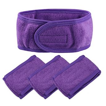 4 pc Spa Headband Soft Women Hair Bands for Face Washing Bath Yoga