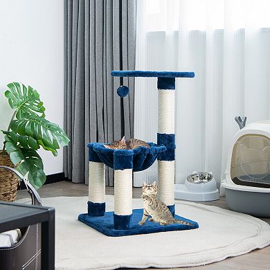 Multi-level Cat Tree with Scratching Posts and Cat Hammock