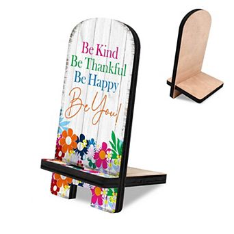 Be You! Cell Phone Stand Family Decor Wood Mobile Holder Organizer