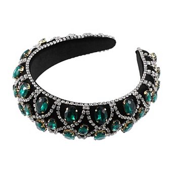 Padded Headband Bling Rhinestone Hairband for Women 1.57 Inch Wide