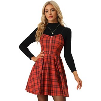 Women's Plaid Dress Christmas A-line Skater Dress