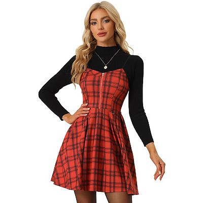 Women s Plaid Dress Christmas A line Skater Dress
