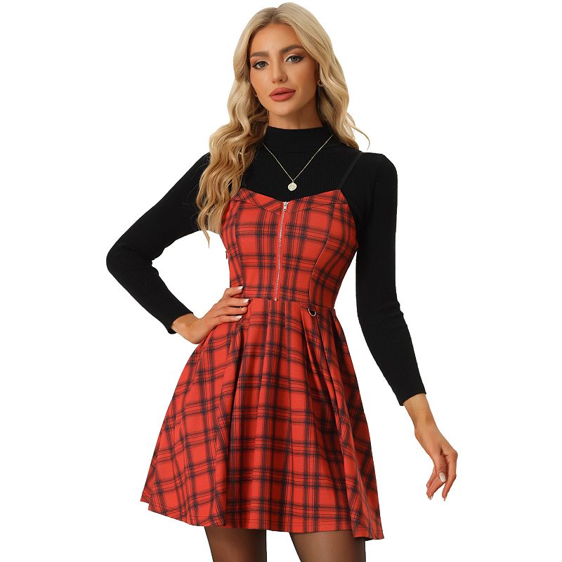 womens christmas skater dress Women's Plaid A-line Dress Swing dress
