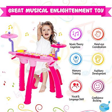 24-Key Piano Keyboard DJ Drum Combination with Microphone and MP3