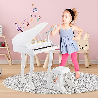 37 Keys Kids Piano Keyboard With Stool And Piano Lid