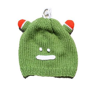 Kid's Beanie Hat Hand-knitted Frog Wool Beanie Cap