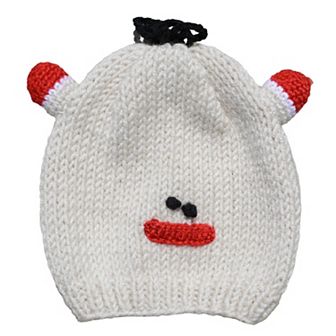 Kid's Beanie Hat Hand-knitted Frog Wool Beanie Cap