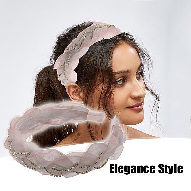 1 Pcs Mesh Rhinestone Chain Headband Hair Accessories 1.1 Inch Wide
