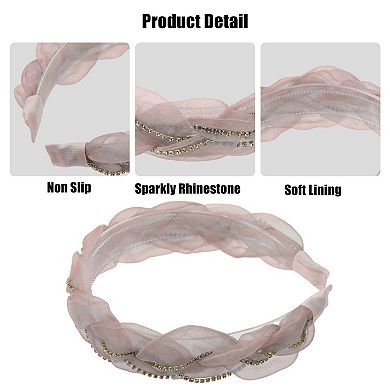 1 Pcs Mesh Rhinestone Chain Headband Hair Accessories 1.1 Inch Wide