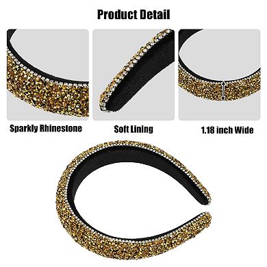 Rhinestone Headband Padded Hairband Hair Accessories 1.18"